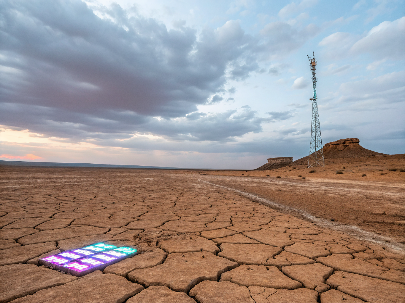Binary code streams over dark sand for background automations