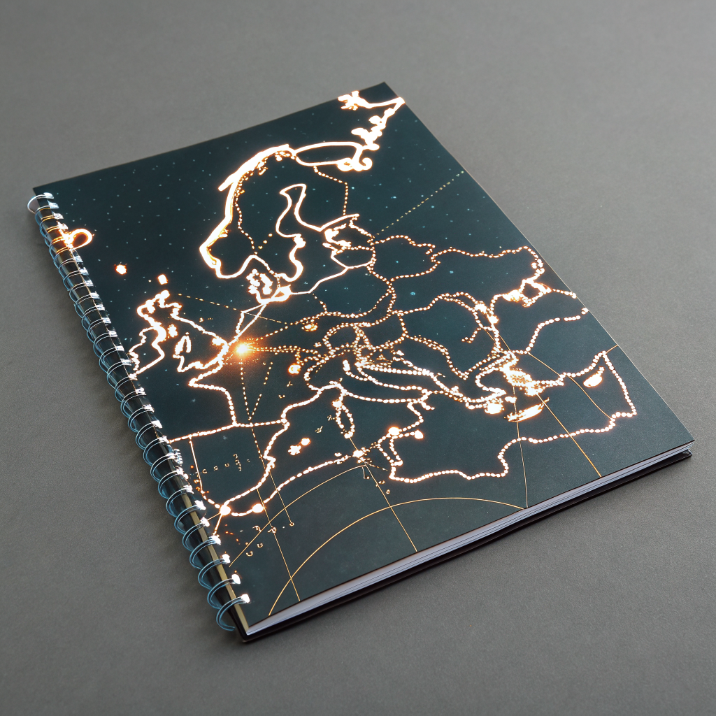 Human Restructuring Matrix physical workbook layout with glowing matrix diagrams